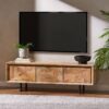 TV Stand With 3 Cabinets For TVs Up To 59" - Natural - Image 2