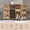 Modern Home Bar Cabinet Carved Wine Cabinet With Storage - Natural - Image 10