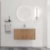 Floating Bathroom Vanity With 36" Cabinet And Resin Sink Soft Close Doors Plywood Construction - Imitative Oak - Image 4