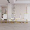 Dining Chairs (Set of 4), Side Dining Room Chairs With Golden Legs, Kitchen Chairs With Padded Seat High Back - White - Image 4