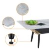 Landon - Coffee Table With Glass Marble Texture Top And Bent Wood Design - Gray - Image 2