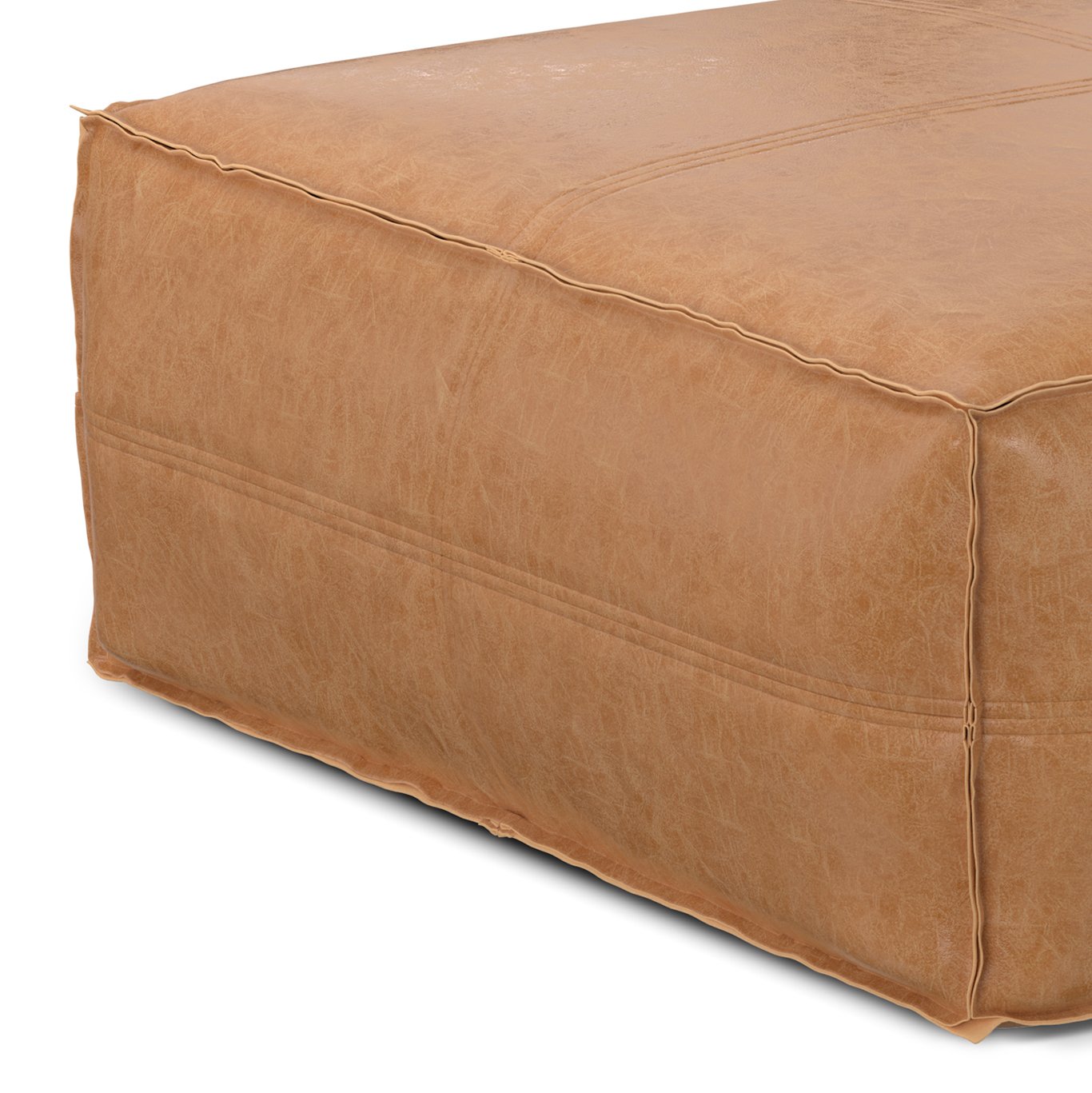 Brody - Extra Large Coffee Table Pouf - Distressed Brown - Image 6