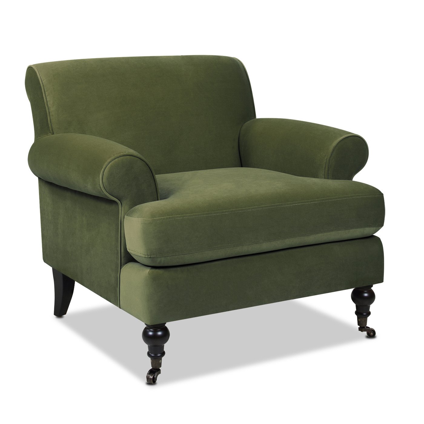 Alana Lawson - Accent Arm Chair Casters - Olive Green - Image 9
