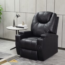 Recliner Chair Modern Recliner Sofa Recliners With Cup Holders, Remote Control - Black