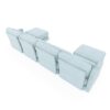 Elegant Four Seater Sofa With Movable Ottoman And Lumbar Pillow Chenille With Frame - Sky Blue - Image 23