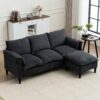 Convertible Combination Sofa, Sofa L Shaped, Sofa With Footstools With Storage Sofa For Living Room, Living Room 3 Seater Combination Sofa - Gray - Image 4
