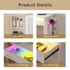 Vanity Desk With LED Lights Mirror, Power Outlet, Storage Drawers & Chair - White - Image 11