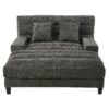 Chaise Bed Lounge Sofa Chair With Adjustable Backrest And LED Light Strip - Gray - Image 7