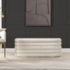 Fuji - Upholstered Oval Storage Bench - Ivory White - Image 13