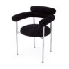Contemporary Upholstered Armchair Dining Chairs With Metal Legs (Set of 2) - Black - Image 6