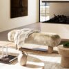 Leda - Sheepskin Fur Rectangular Accent Bench - Natural Blonde - Image 6
