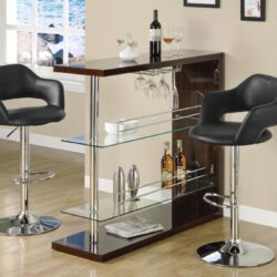 Swivel Bar Stool Adjustable Bar Height - Black