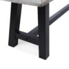 Tranquilizer - Outdoor Acacia Wood Bench With Slat Panel Design - Sandblasted Light Gray / Black - Image 10