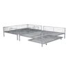Full Long Over Queen Metal Bunk Bed With Trundle - Silver - Image 9