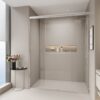 Double Sliding Shower Door, Semi Frameless Bypass Bathroom Sliding Door With 1 / 4" (6Mm) Tempered Glass For Walk In Shower - Chrome - Image 4