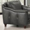 Belfast-Top Grain Leather Chair - Gun Ash - Image 8
