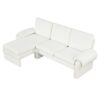 Convertible Futon Sofa Bed Futon Sofa Couch With An Adjustable Backrest, A Reversible Chaise Lounge And 2 Removable Armrest Pillows For Living Room - Beige - Image 18