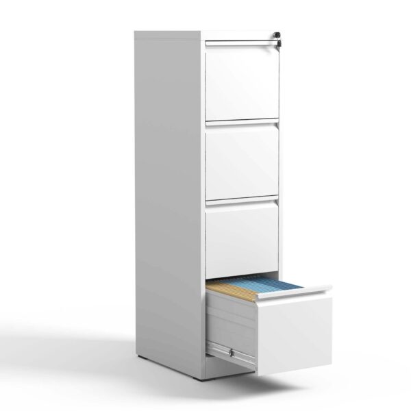 Steelcraft Pro 4 Drawer Vertical File Cabinet With Lock For A4 Legal / Letter Size, Metal - Brushed Nickel
