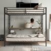 Ethan - Full Over Twin Bunk Bed With Desk, Charging Station, Storage Shelves, Safety Guard & Stairs - Black - Image 10