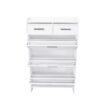 Shaker Shape Door Shoe Rack 3 Doors Shoe Cabinet With 2 Drawers With Open Space For Shoes - Matte White - Image 8