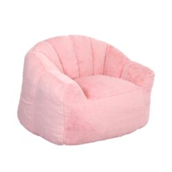Beanbag Sofa Chair With Armrests Stuffed High Density Foam, Lazy Sofa Comfy Chairs Beanbag Chair For Adults In Living Room, Bedroom Reading - Pink