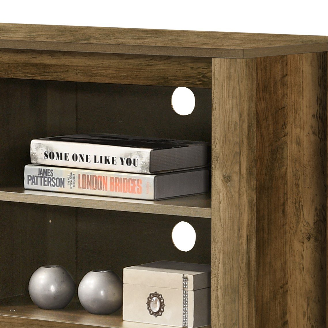 Benito - TV Stand With Open Shelves And Cable Management - Knotty Oak - Image 2