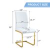 Luxury Simple Arch Chair (Set of 2) High Resilience Dining Chair With Arched Metal Legs Material - White / Black - Image 3