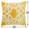 Dora - Vintage Vine Pillow Cover With Matching Back And Hidden Zipper - Yellow - Image 4