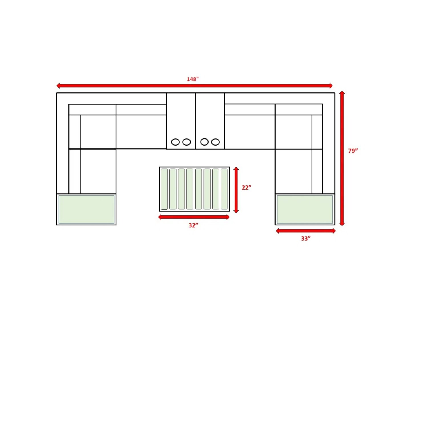 Rattan Wicker Patio Seating Set For 4 With Thick Cushions - Brown - Image 4