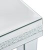 Fashionable Modern Glass Mirrored Coffee Table Cocktail Table With Crystal Design And Adjustable Height Legs - Silver - Image 15