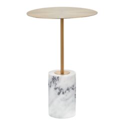 Symbol - Contemporary Side Table - Gold / White Marble