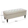 Button-Tufted Upholstered Ottoman With Hidden Storage - Linen - Image 3