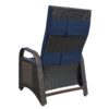 Outdoor Recliner Chair, Separate Adjustment Mechanism Pe Wicker Adjustable Reclining Lounge Chair And Removable Soft Cushion, Modern Armchair And Ergonomic For Home, Sunbathing Or Relaxation - Navy Blue - Image 5