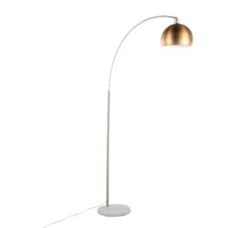 March - Contemporary Floor Lamp - Nickel / Antique Brass
