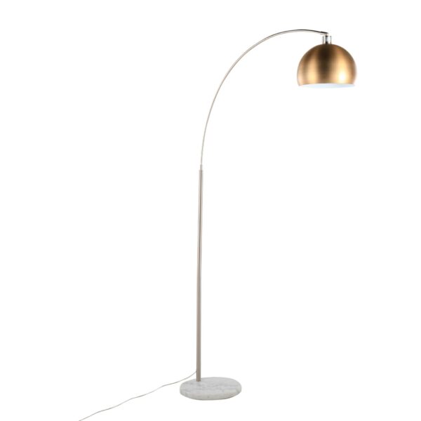 March - Contemporary Floor Lamp - Nickel / Antique Brass