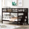 Full Over Full Stairway Bunk Bed With Storage And Guard Rail For Bedroom - Espresso - Image 6