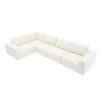 Modular L Shaped Sectional Sofa, Luxury Floor Couch Set, Upholstered Indoor Furniture, Foam - Filled Sleeper Sofa Bed 5 Pieces Free Combination - Beige - Image 2