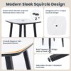 5 Pieces Outdoor Patio Bar Set, Rounded Square Table & 4 Bar Stools - Ember Black Frame / Greek White Marble-Inspired Sintered Stone - Image 8