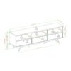 Modern Scandi 3 Door Low Profile TV Stand For TVs Up To 80" - Mocha - Image 2