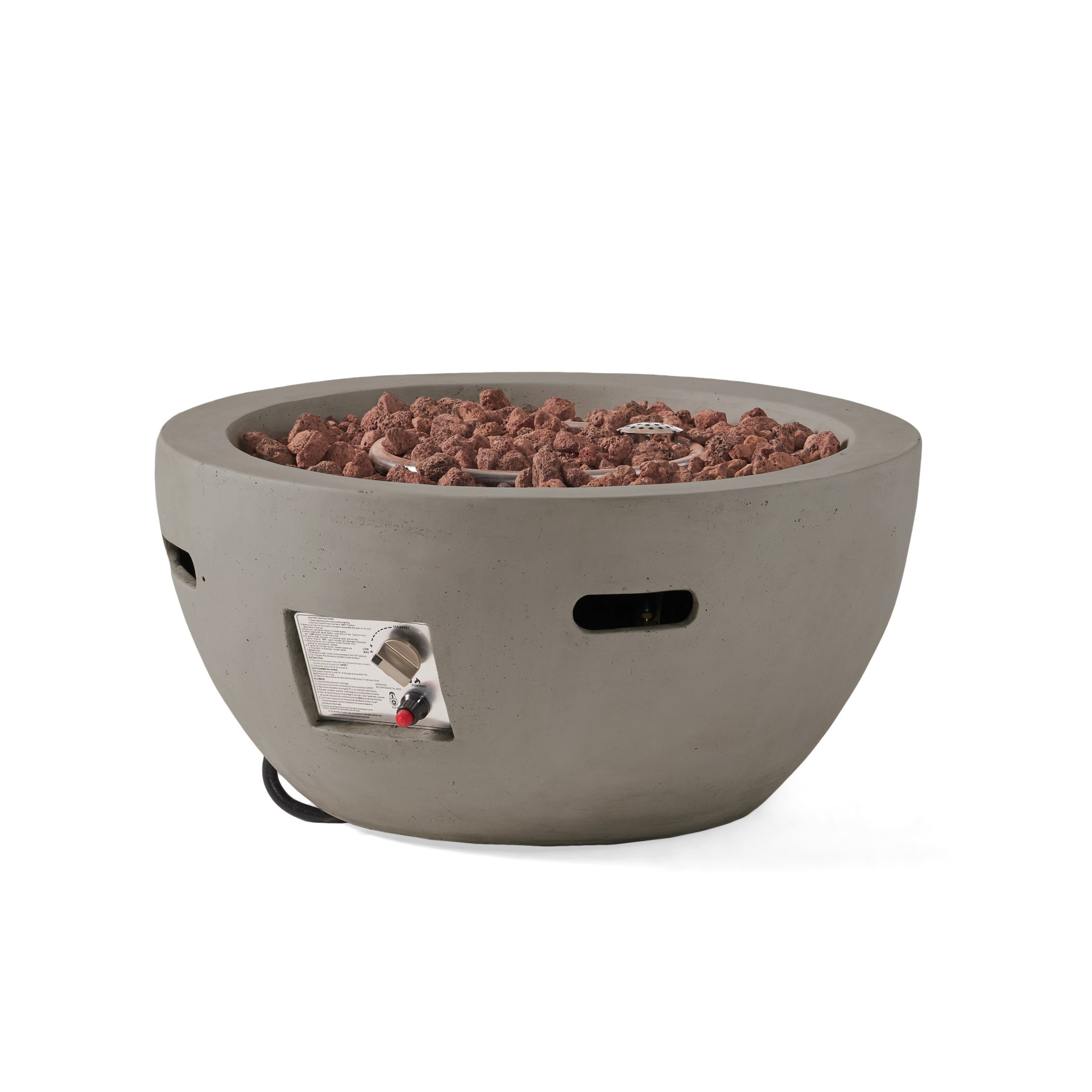 Bowl Shaped Propane Fire Pit 40000 Btu (Tank Cover Not Included) - Light Gray - Image 10