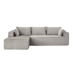 Compression Sectional Couch With Comfy Chaise, Boneless L Shape Sofa With Deep Seat, Minimalist Modular Couches Sleeper - Gray
