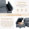 Sleeper Sectional Sofa, L-Shape Corner Couch Sofa - Bed With Storage Ottoman & Hidden Arm Storage & USB Charge For Living Room Apartment - Dark Gray - Image 4