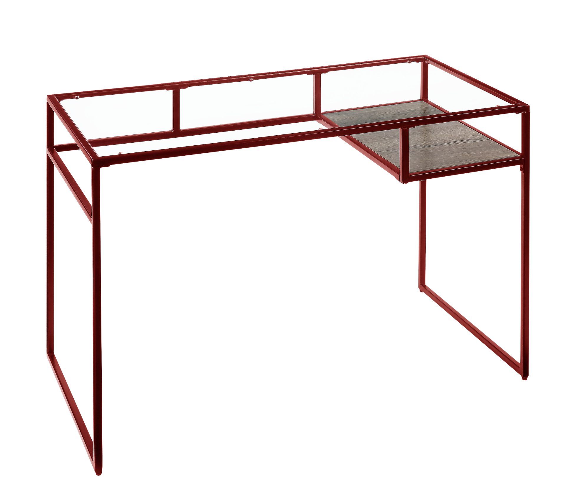 Yasin - Glass Top Writing Desk - Red - Image 7