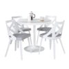 Dakota Charlotte - 5 Piece Contemporary Dining Set - White / Light Gray - Image 2