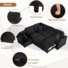 Sleeper Sofa Bed, 2 In 1 Pull Out Sofa Bed L-Shape Couch With Storage Ottoman For Living Room, Bedroom Couch And Small Apartment - Black - Image 4