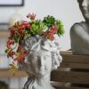 Cement Bust Wall Planter Indoor Outdoor Home Garden Decor, 8 - Gray - Image 6