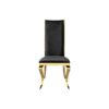 Dining Chair (Set of 2) With Unique Backrest Stainless Steel Legs - Gold - Image 7
