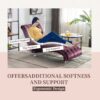 Velvet Chaise Lounge Indoor, Button Tufted Upholstered Chaise Lounge Chair With Pillow For Bedroom Living Room Office - Purple - Image 6