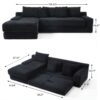 Modern L Shaped Sectional Couch With Memory Foam And Steel Frame - Black - Image 3