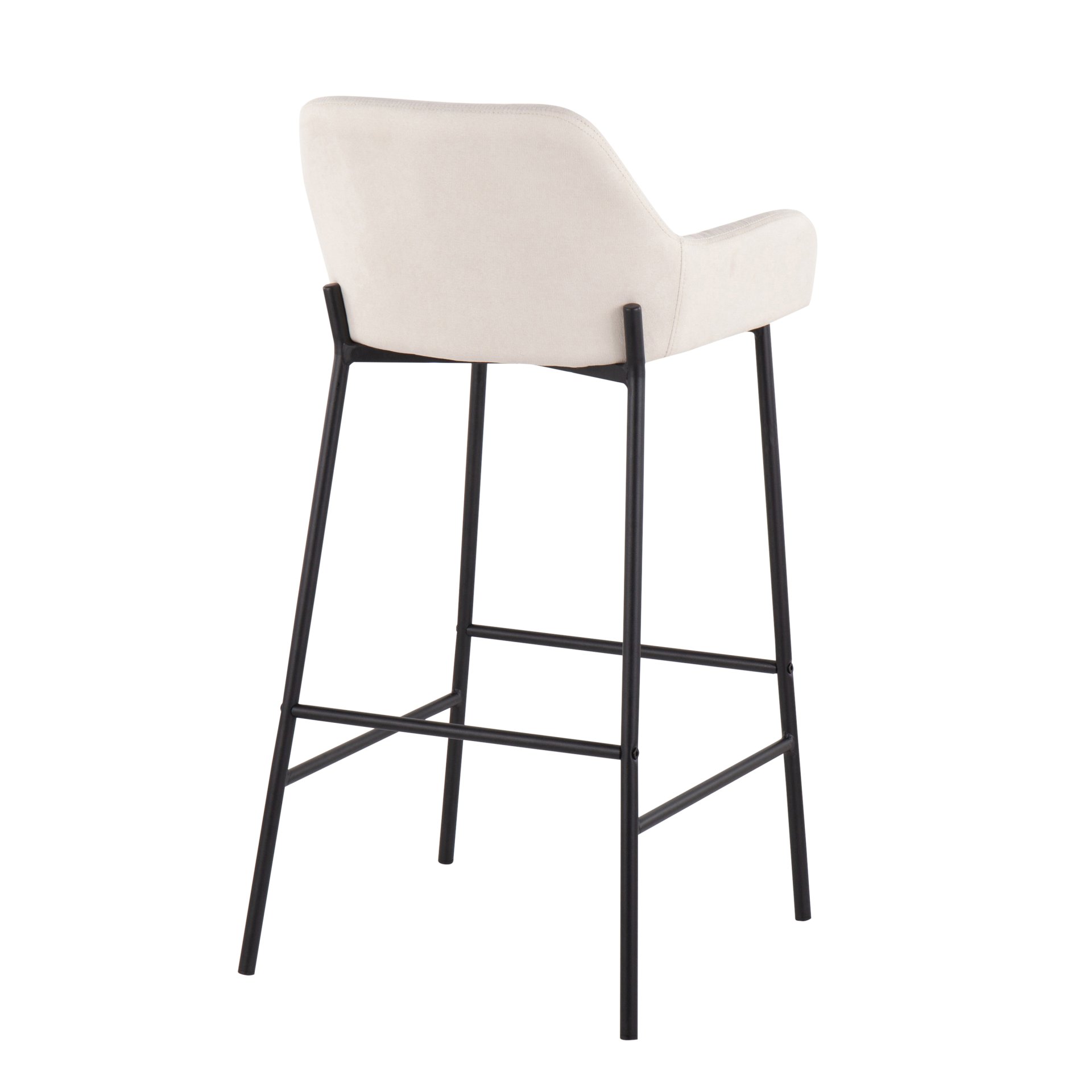 Daniella - Industrial Fixed Height Bar Stool (Set of 2) - Black / Cream - Image 4
